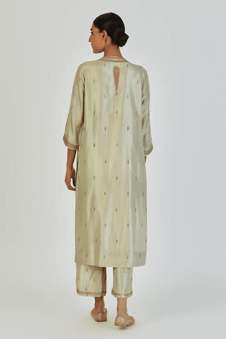 Lajjoo C Shrisha Branchlet Vine Embroidered Kurta With Palazzo 