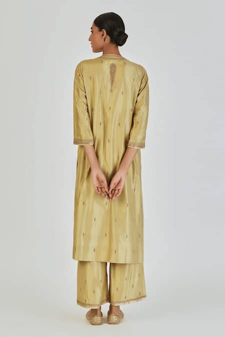 Lajjoo C Shrisha Twiner Vine Embroidered Kurta With Palazzo 