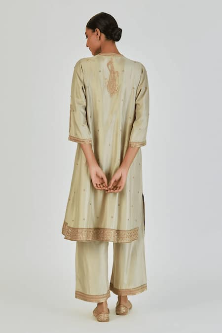 Lajjoo C Barkha Gul Bahar Embroidered Kurta With Palazzo 