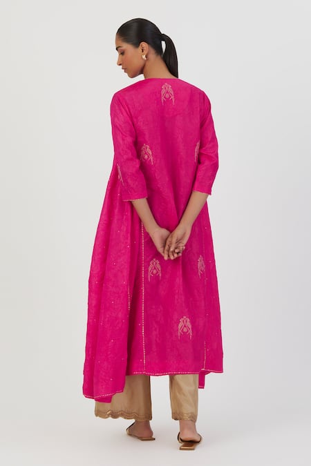 Lajjoo C Sujata Parrot Embroidered Kurta & Pant Set 