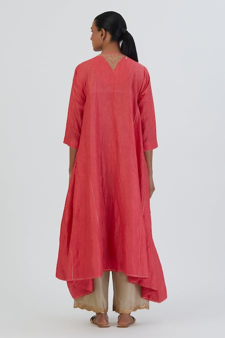 Lajjoo C Smita Embroidered Silk Kurta & Pant Set 