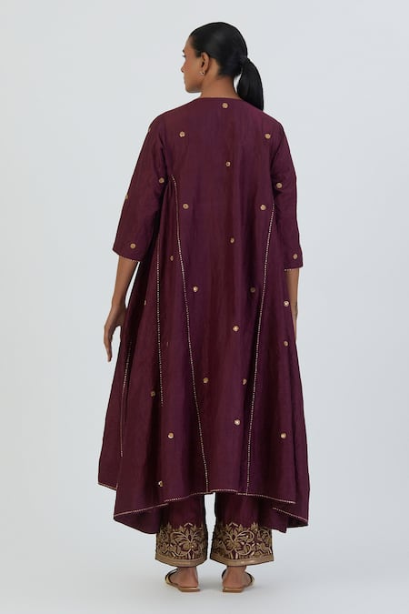 Lajjoo C Meer Embroidered Silk Kurta & Pant Set 