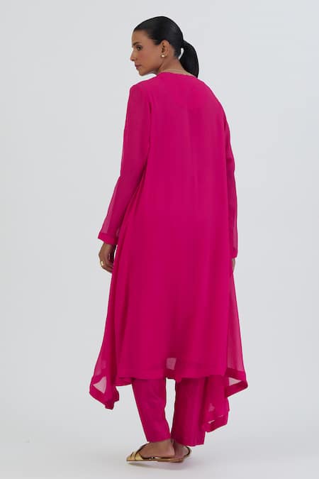 Lajjoo C Haya Embroidered Yoke Kurta & Pant Set 