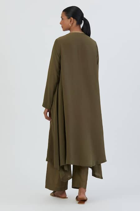 Lajjoo C Sahej Zardozi Embroidered Yoke Kurta & Pant Set 