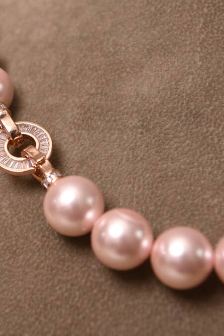 Totapari Pink Sophia Pearl Necklace Online at Aza Fashions Totapari_Pink Sophia Pearl Necklace _Online_at_Aza_Fashions