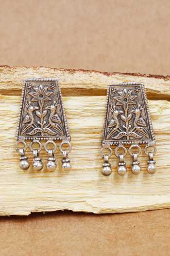 Sangeeta Boochra Ghungroo Drops Oxidized Earrings 