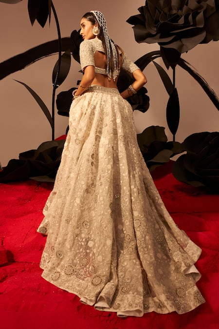 Bhumika Sharma Floral Jaal Pearl Embellished Bridal Lehenga Set 