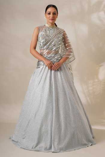 silver sheer blouse