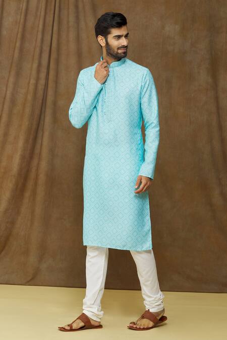 Buy Arihant Rai Sinha Green Cotton Printed Straight Kurta Online at Aza Fashions Buy_Arihant Rai Sinha_Green Cotton Printed Straight Kurta _Online_at_Aza_Fashions