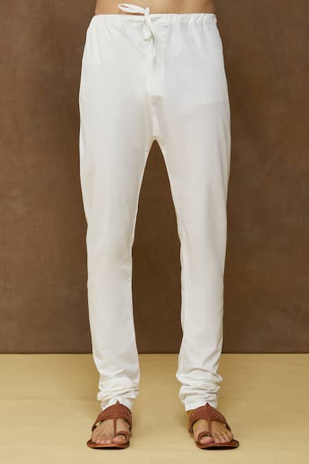 Shop_Arihant Rai Sinha_Yellow Linen, Cotton, Chanderi Silk Bright Thread Work Placket Kurta Set_Online_at_Aza_Fashions