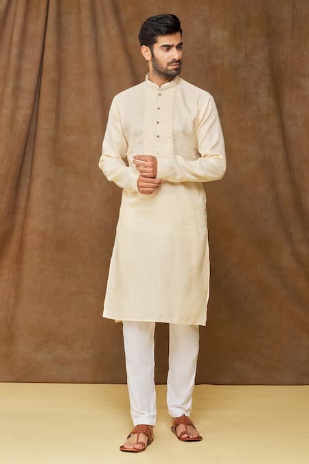 Buy Arihant Rai Sinha Beige Linen, Cotton Pintuck Bodice Kurta Online at Aza Fashions Buy_Arihant Rai Sinha_Beige Linen, Cotton Pintuck Bodice Kurta _Online_at_Aza_Fashions