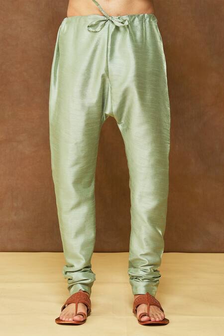 Arihant Rai Sinha_Cream Jacquard, Silk, Chanderi Geometric Pattern Mandarin Collar Kurta Set_at_Aza_Fashions