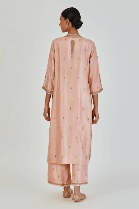 Lajjoo C Shirsha Creeper Embroidered Kurta With Palazzo 