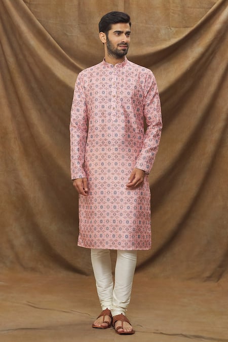 Buy Arihant Rai Sinha Pink Jacquard, Silk, Chanderi Embroidery Floral Pattern Kurta Set Online at Aza Fashions Buy_Arihant Rai Sinha_Pink Jacquard, Silk, Chanderi Embroidery Floral Pattern Kurta Set _Online_at_Aza_Fashions