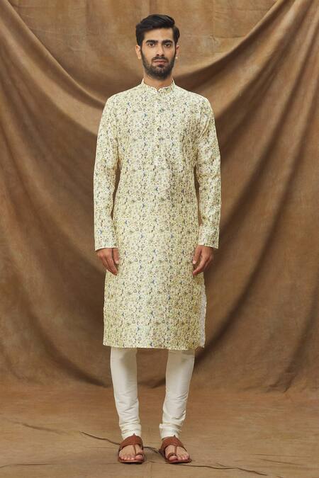 Samyukta Singhania Yellow Churidar Art Banarasi Silk, Kurta Jacquard Work And Floret Pattern Set Online at Aza Fashions Samyukta Singhania_Yellow Churidar Art Banarasi Silk, Kurta Jacquard Work And Floret Pattern Set_Online_at_Aza_Fashions