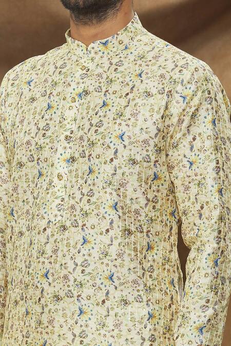 Shop Samyukta Singhania Yellow Churidar Art Banarasi Silk, Kurta Jacquard Work And Floret Pattern Set Online at Aza Fashions Shop_Samyukta Singhania_Yellow Churidar Art Banarasi Silk, Kurta Jacquard Work And Floret Pattern Set_Online_at_Aza_Fashions