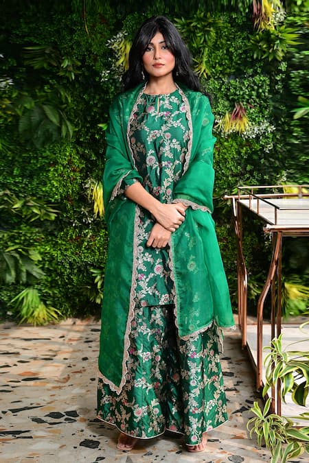 Vishwa By Pinki Sinha Banarsi Silk Kurta Sharara Set 