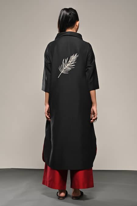 Taika By Poonam Bhagat Fern Embroidered Kurta & Flared Pant Set 