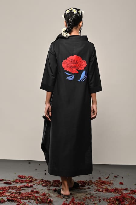Taika By Poonam Bhagat Poppy Floral Applique Work Dress 