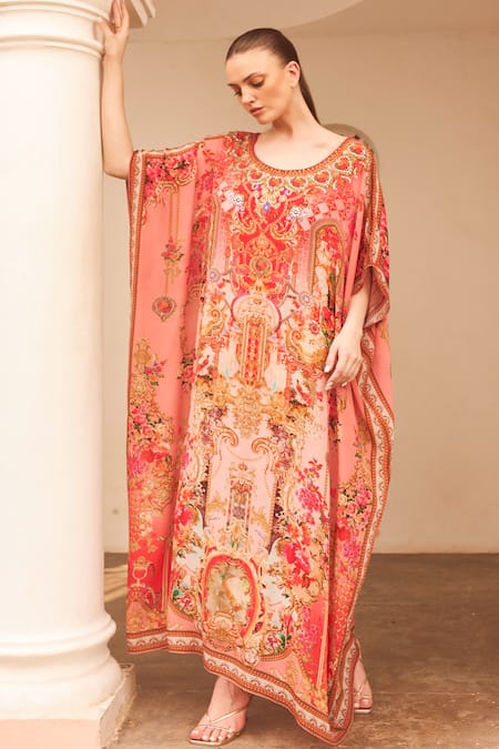 Zariaah Lotus Bloom Print Kaftan 