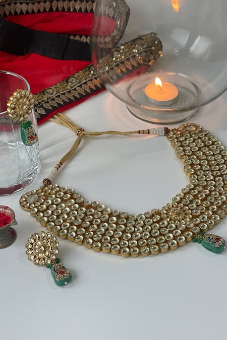 Studio6 Jewels Kundan Polki Embellished Necklace Set 