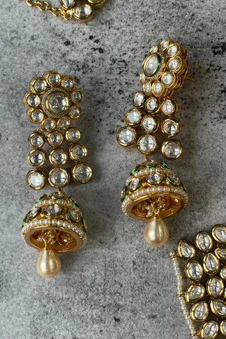 Studio6 Jewels_White Pearls, Diamonds Kundan And Embellished Necklace Set _Online_at_Aza_Fashions