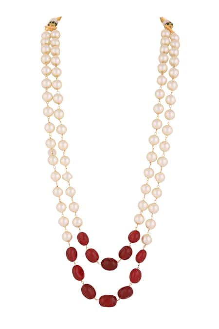 Riana Jewellery Pearl Embellished Layered Mala 