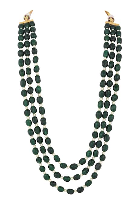 Riana Jewellery Emerald Beads Embellished Mala 