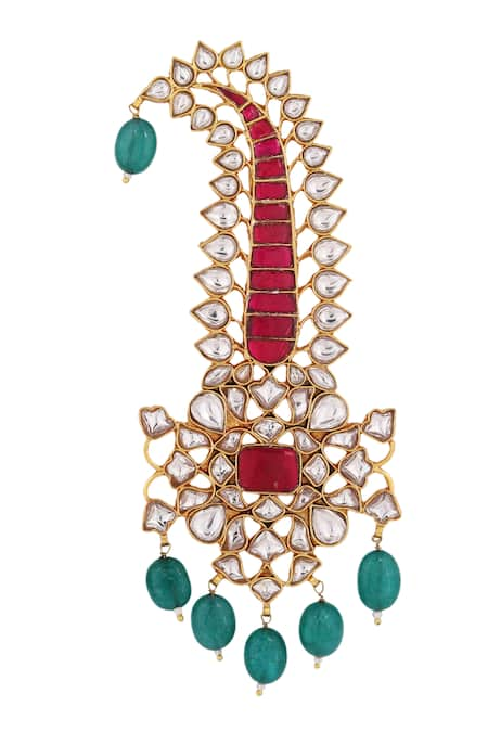 Riana Jewellery Carved Floral Embellished Kalangi 