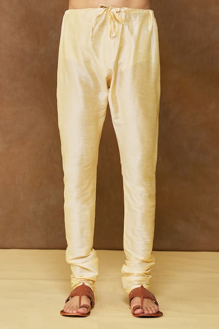 Arihant Rai Sinha Cream Chanderi Silk Embroidery Flower Print Kurta And Metallic Churidar Set at Aza Fashions Arihant Rai Sinha_Cream Chanderi Silk Embroidery Flower Print Kurta And Metallic Churidar Set_at_Aza_Fashions