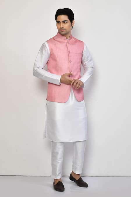 Arihant Rai Sinha Mandarin Collar Solid Bundi 