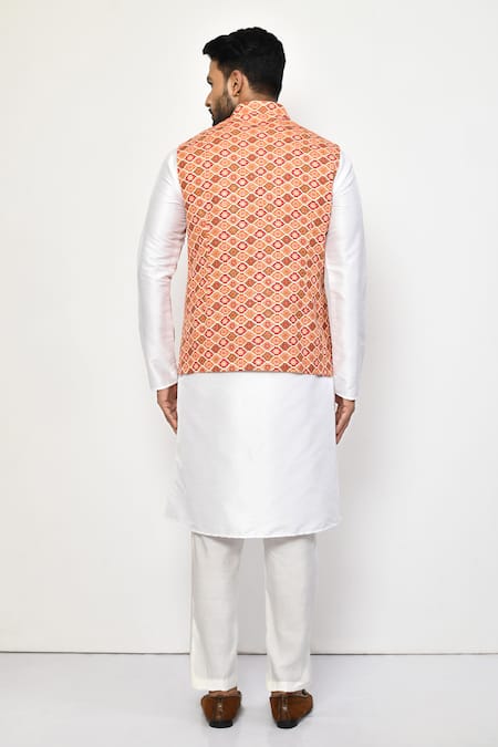Shop_Arihant Rai Sinha_White Silk Solid Draped Churidar _at_Aza_Fashions