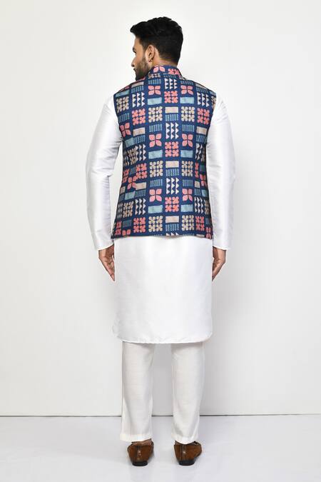 Shop_Arihant Rai Sinha_Blue Silk, Cotton Embroidery Thread Bundi _at_Aza_Fashions