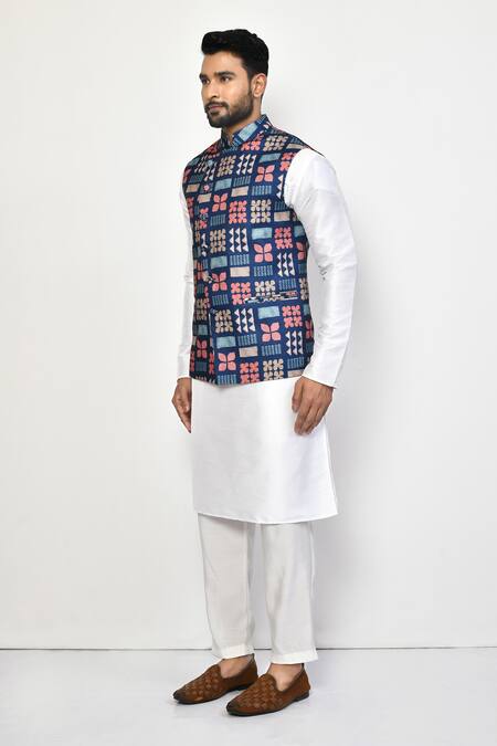 Shop_Arihant Rai Sinha_Blue Silk, Cotton Embroidery Thread Bundi _Online_at_Aza_Fashions