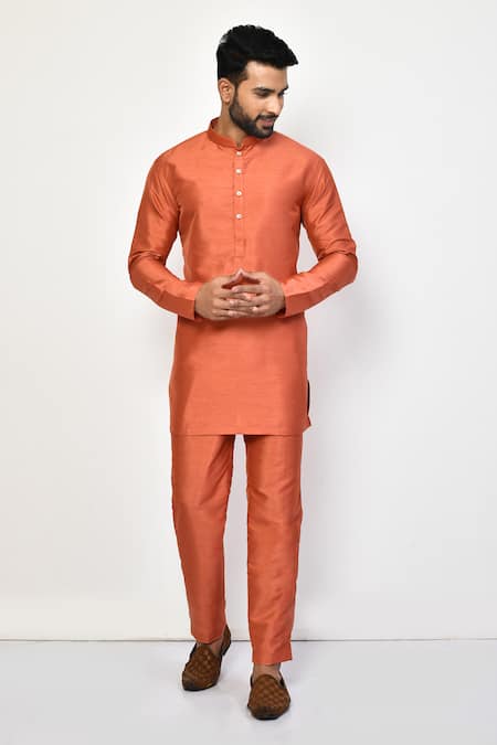 Arihant Rai Sinha Plain Short Mandarin Collar Kurta 