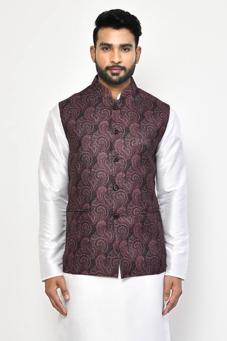 Buy Arihant Rai Sinha Multi Color Linen, Cotton Embroidery Paisley Pattern Nehru Jacket Online at Aza Fashions Buy_Arihant Rai Sinha_Multi Color Linen, Cotton Embroidery Paisley Pattern Nehru Jacket _Online_at_Aza_Fashions
