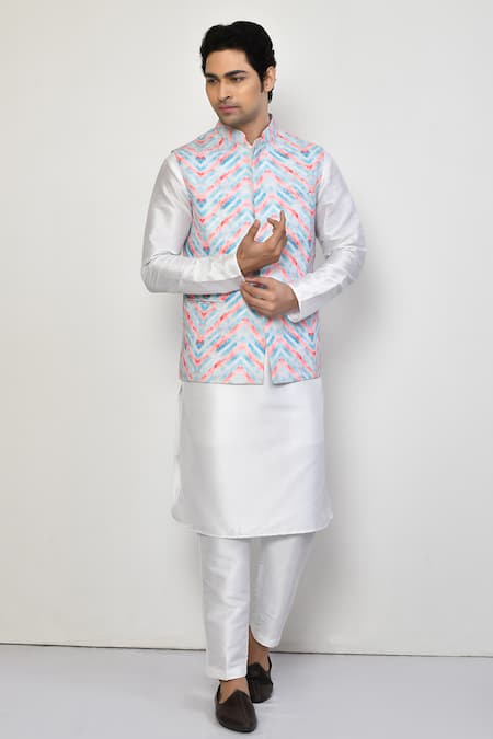 Arihant Rai Sinha Chevron Pattern Nehru Jacket 