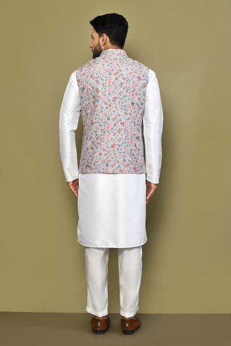 Arihant Rai Sinha Bloom Vine Print Cotton Blend Bundi 