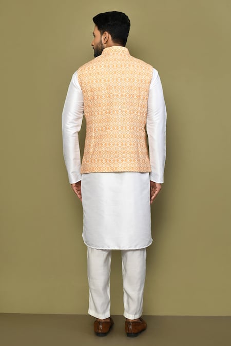 Arihant Rai Sinha Peach Mandala Illusion Nehru Jacket 