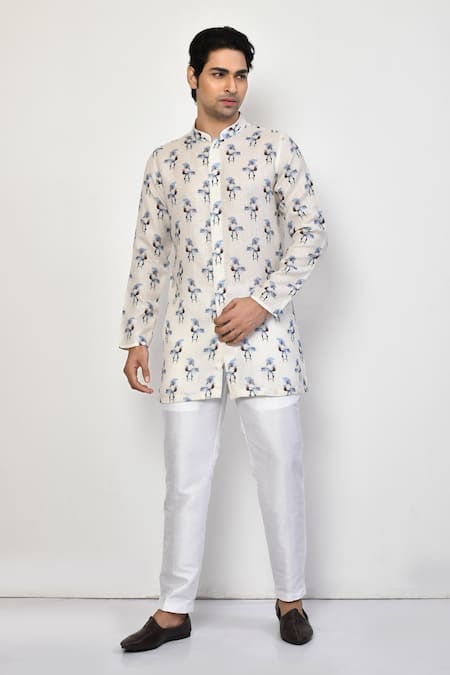 Arihant Rai Sinha Guitar Boy Print Short Kurta 