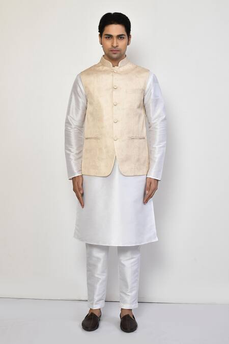 Arihant Rai Sinha Beige Satin, Cotton Carnation Bloom Print Bundi Online at Aza Fashions Arihant Rai Sinha_Beige Satin, Cotton Carnation Bloom Print Bundi _Online_at_Aza_Fashions