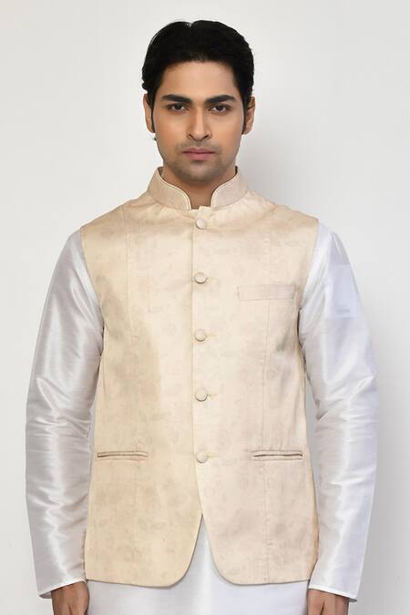 Buy Arihant Rai Sinha Beige Satin, Cotton Carnation Bloom Print Bundi Online at Aza Fashions Buy_Arihant Rai Sinha_Beige Satin, Cotton Carnation Bloom Print Bundi _Online_at_Aza_Fashions