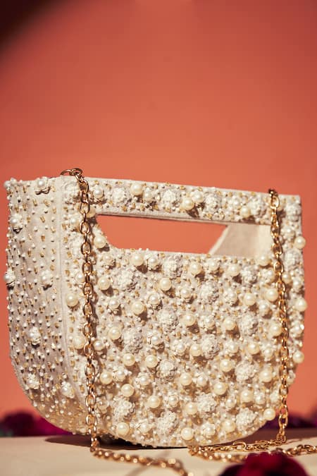 Aamli Panache Pearl Embellished Bag 