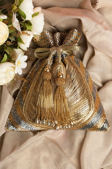 Nayaab by Sonia Hinted Silk Embroidered Potli 