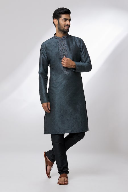Buy Arihant Rai Sinha Grey Jacquard, Silk, Brocade Embroidery Woven Botanical Pattern Kurta Online at Aza Fashions Buy_Arihant Rai Sinha_Grey Jacquard, Silk, Brocade Embroidery Woven Botanical Pattern Kurta _Online_at_Aza_Fashions