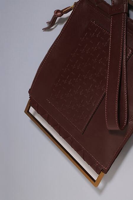 Shop_Tann-ED_Red Textured Pochette Clutch _Online_at_Aza_Fashions