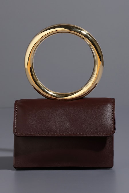 Buy Tann-ED Brown Plain Joe Halo Leather Mini Bag Online at Aza Fashions Buy_Tann-ED_Brown Plain Joe Halo Leather Mini Bag _Online_at_Aza_Fashions