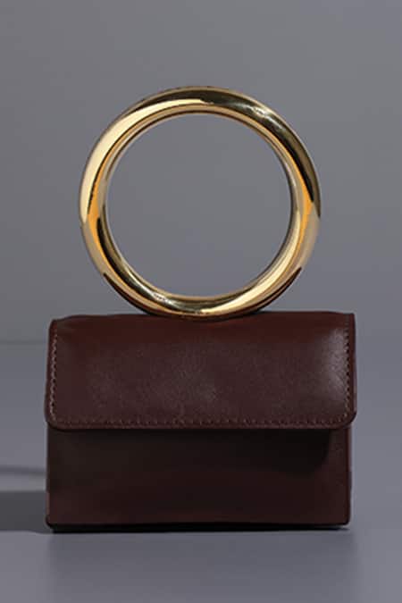 Tann-ED Brown Plain Joe Halo Leather Mini Bag at Aza Fashions Tann-ED_Brown Plain Joe Halo Leather Mini Bag _at_Aza_Fashions