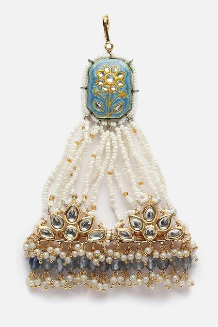 Dugran By Dugristyle_Multi Color Floral Kundan Embellished Passa_Online_at_Aza_Fashions