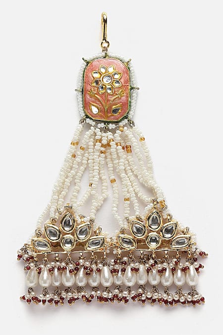 Dugran By Dugristyle Multi Color Floral Kundan And Pearl Embellished Passa Online at Aza Fashions Dugran By Dugristyle_Multi Color Floral Kundan And Pearl Embellished Passa _Online_at_Aza_Fashions